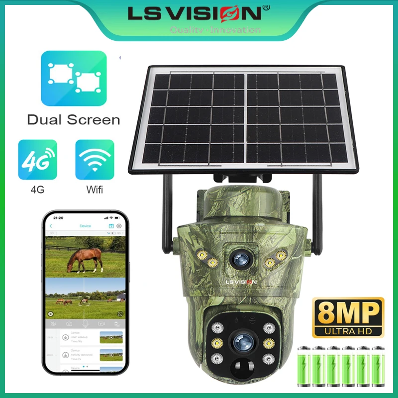 Trail Camera Infrared - LS VISION 8MP 4G Solar Hunting