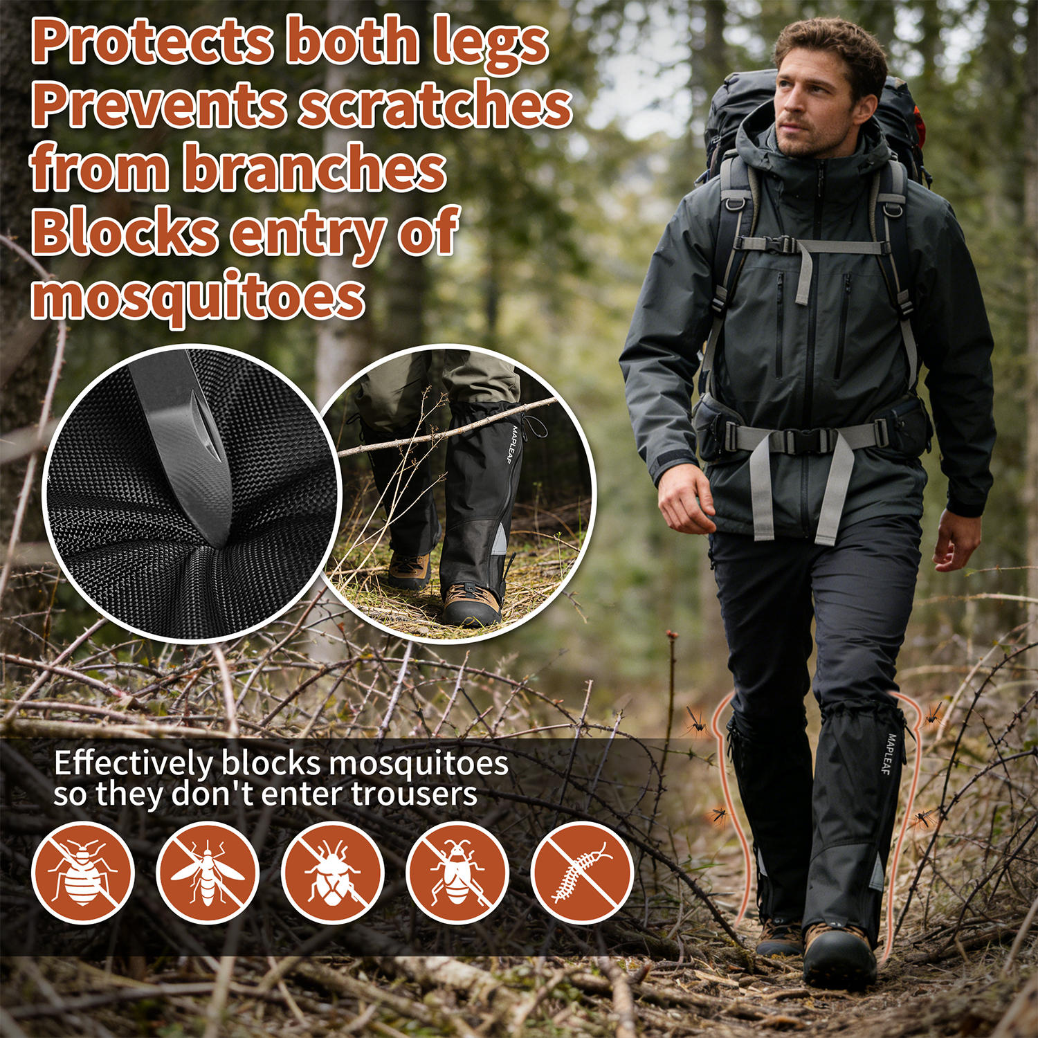MAPLEAF Waterproof Leg Gaiters – обзор и цена Hunting Fishing Outdoor